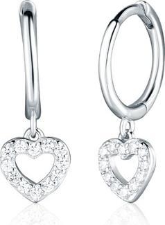 Image du produit JVD - Silver hoop earrings Hearts with zircons SVLE2611X86BI00