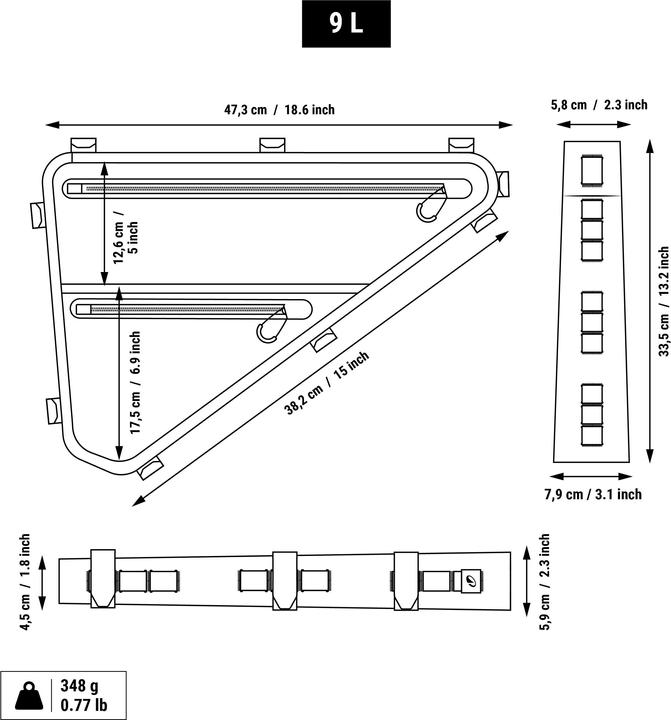 Produktbild Rockrider 9L IPX3 ADVT 900 (9 l, Rahmentasche)