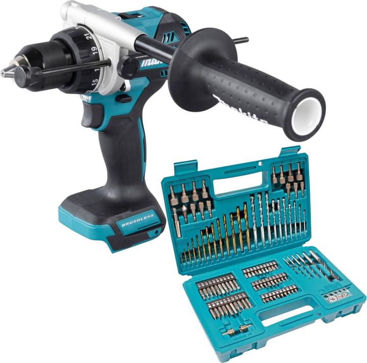 Produktbild Makita DHP 486 Z Akku Schlagbohrschrauber 18 V 130 Nm Brushless + 102 tlg. Bit Bohrer Set - ohne (Akkubetrieb)