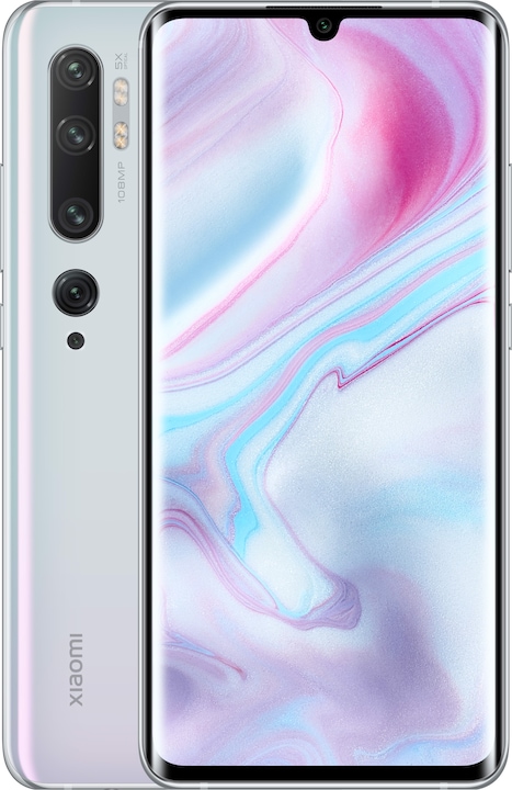 Actual product image Xiaomi Mi Note 10 (128 GB, Glacier White, 6.47", Dual SIM, 108 Mpx, 4G)