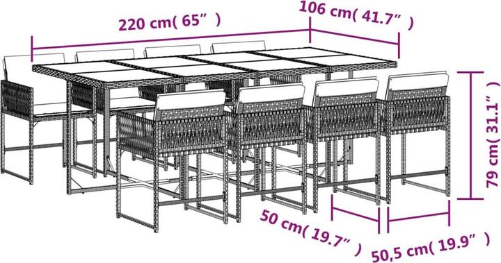 Produktbild vidaXL Garten Essgruppe