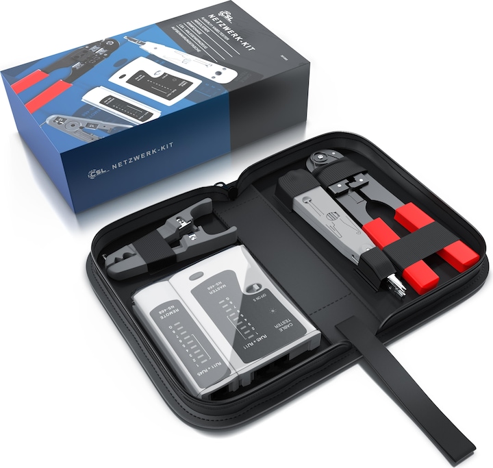 Actual product image CSL Network Cable Tester for RJ45 & RJ11 Cables - Patch Cord Cable Tester - LAN Network Cable Tester