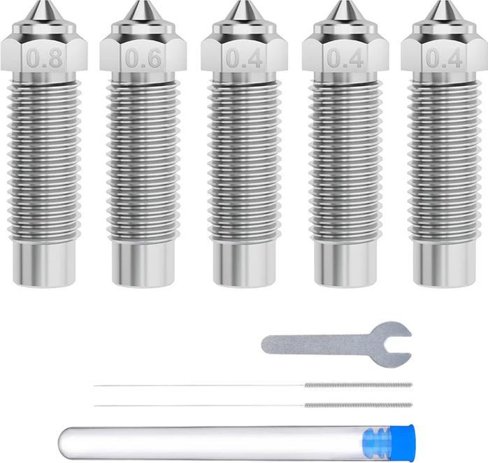 Elegoo Multi-size hardened steel nozzle pack for Neptune 4 Max/4 Plus (Blast pipe)