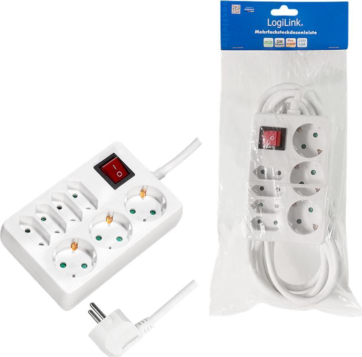 Actual product image LogiLink Socket strip (7x, CEE 7/3, 5 m)