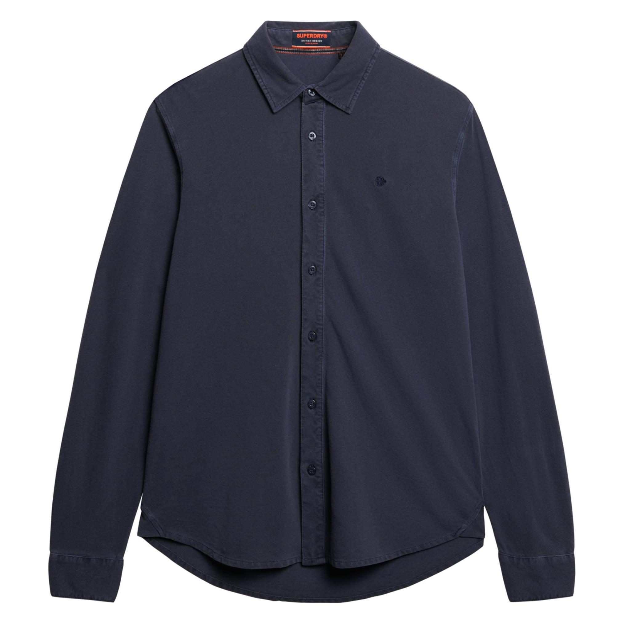 Superdry, Herren, Hemden, Langärmeliges Vintage Destroy Pikeehemd, Blau, (3XL)