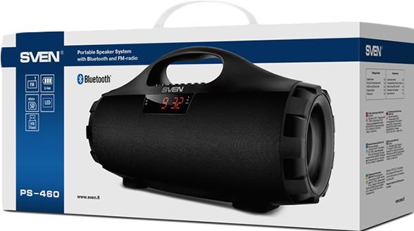 Produktbild Sven Speaker PS-460, juodas (18W, Bluetooth, FM, USB, Micro SD, LED-display, 1800mA*h), SV-015237 (Stromversorgung über USB)