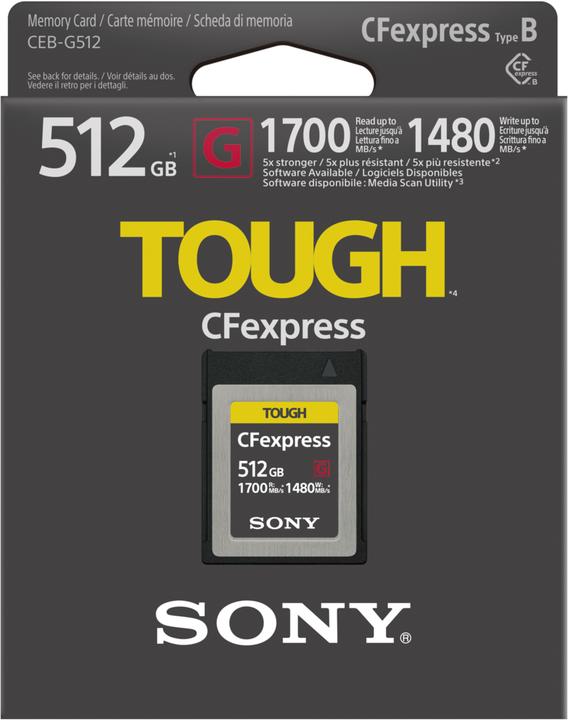 Produktbild Sony CFexpress Tough (512 GB, CFexpress Typ B)
