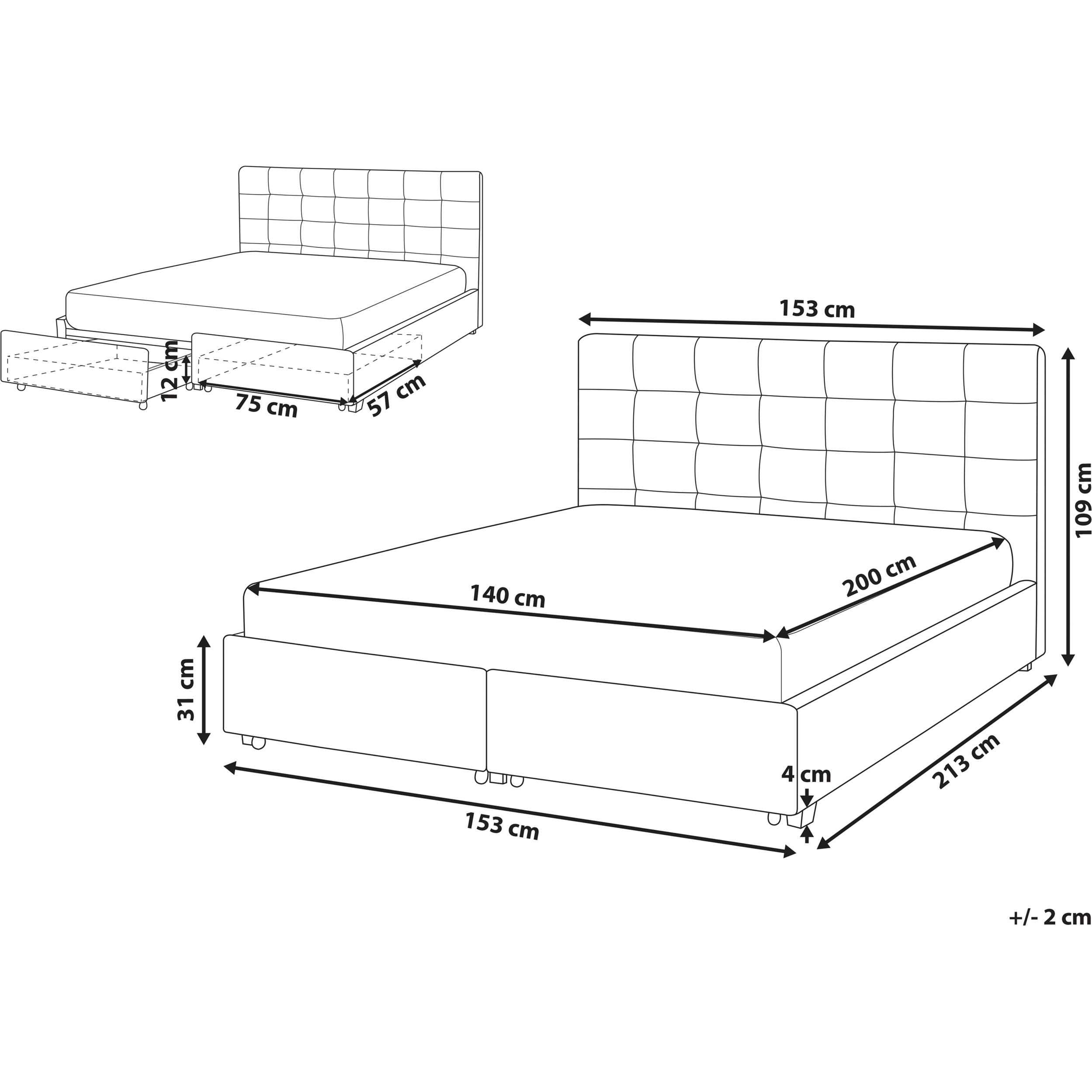 Thumbnail - Beliani, Bett, Rochelle (140 x 200 cm)