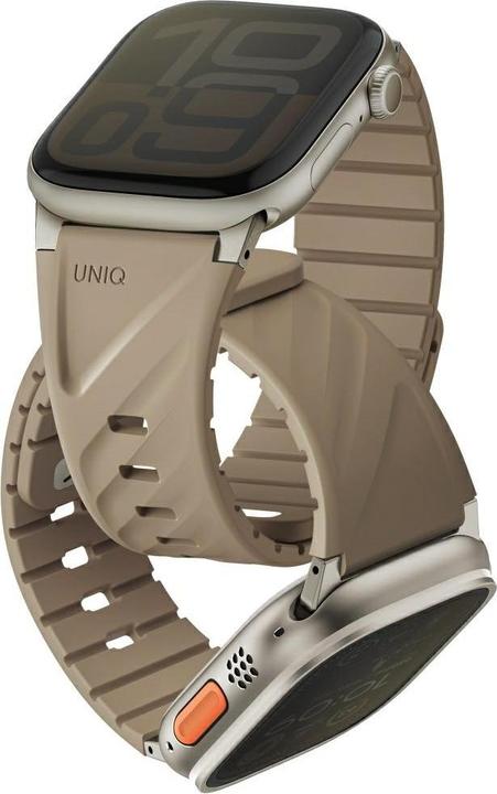 Productafbeelding Uniq Strap Fluo for Apple Watch 49/46/45/44/42/41/40mm Magnetic beige (Plastic, Silicone)