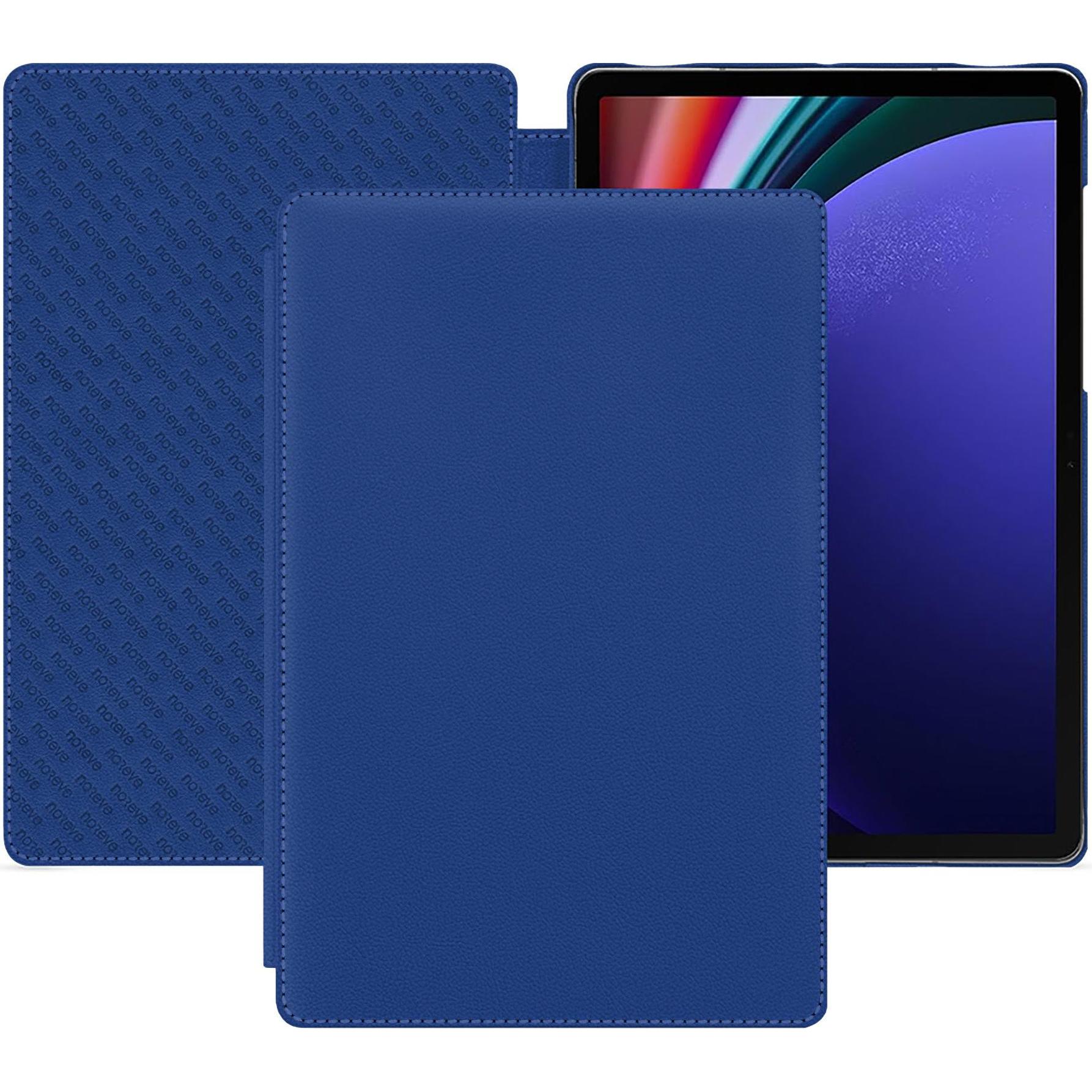 Noreve Lederschutzhülle horizontal (Galaxy Tab S9+), Tablet Hülle, Blau