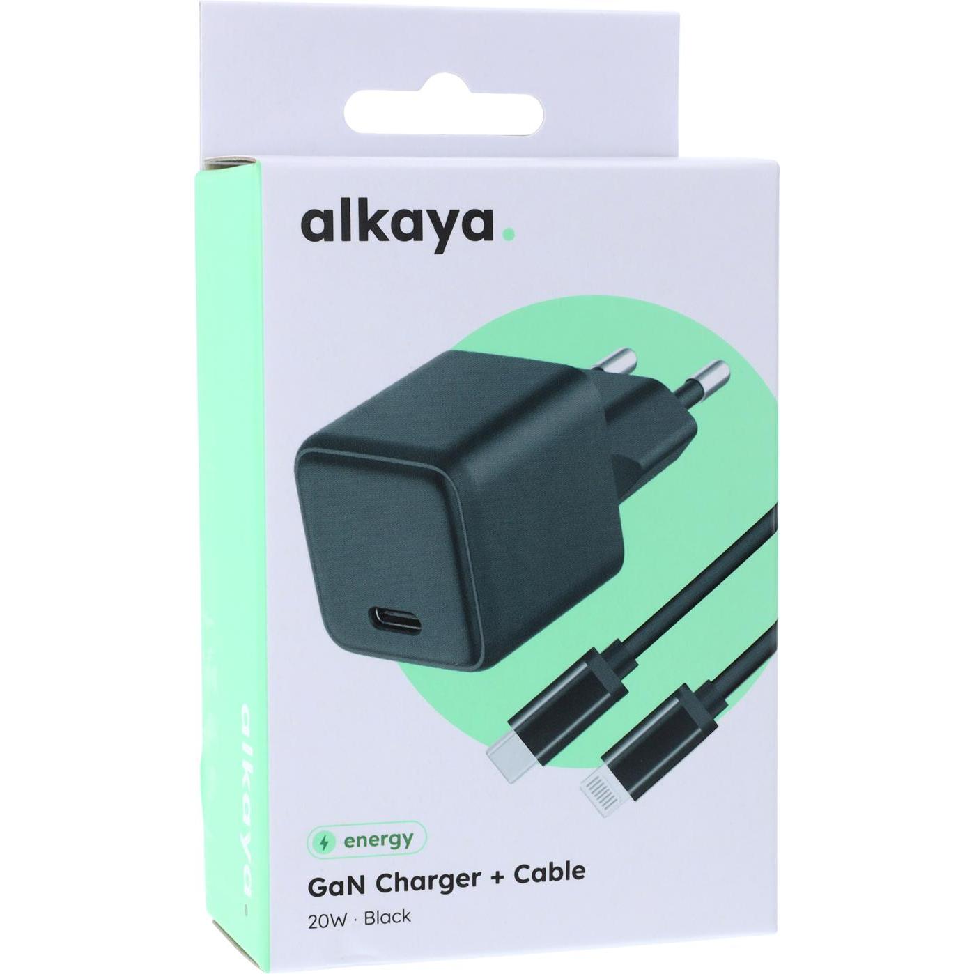 Alkaya NEXUS Speed Flex Charger Set GaN Technologie 20W schwarz (20 W), USB Ladegerät, Schwarz