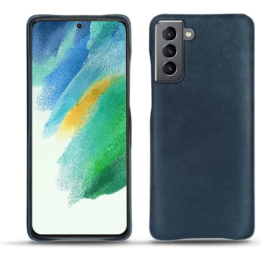 Noreve Lederschutzhülle Samsung Galaxy S21 FE (Samsung Galaxy S21 FE), Smartphone Hülle, Blau