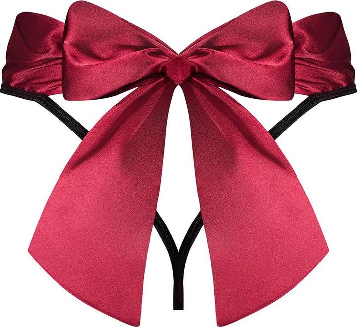 Produktbild Obsessive Tanga mit sexy Schleife Schwarz/Rot (3XL)