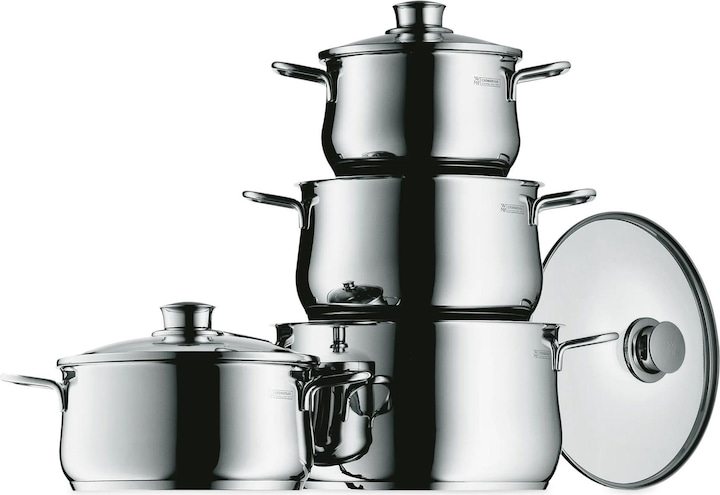Diadema Plus (24 cm, Set di pentole e padelle da cucina, Acciaio inossidabile)