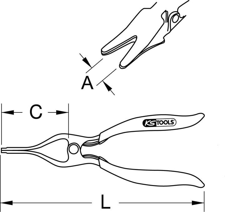 Produktbild KS Tools Spezial-Tüllenzange, 195mm (195 mm)