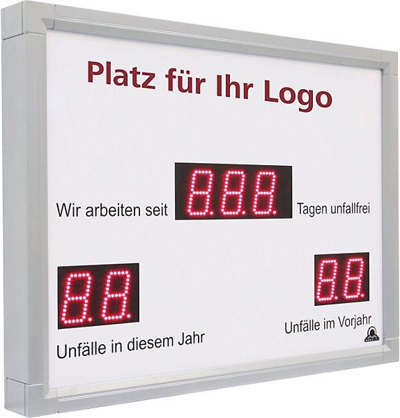 Produktbild Bürk Aussen-LED-Anzeige, Unfallfreie Tage, HxBxT 450x600x60 mm, weissaluminium