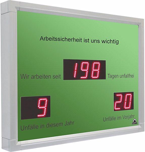 Produktbild Bürk Aussen-LED-Anzeige, Unfallfreie Tage, HxBxT 450x600x60 mm, weissaluminium