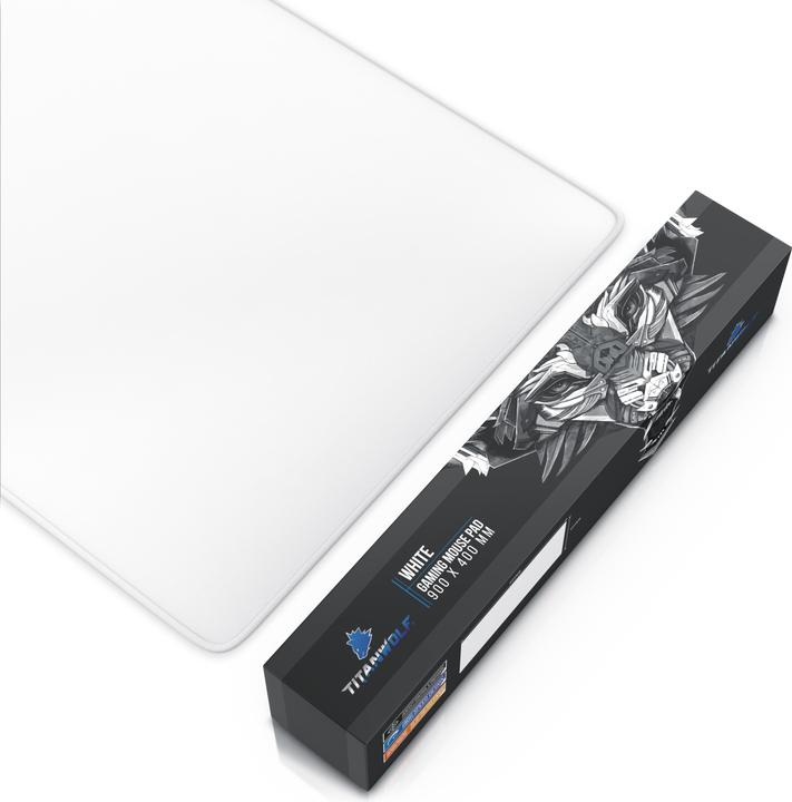 Produktbild Titanwolf Gaming Mauspad, XXL Speed Gaming Mausmatte / Extragrosse Fläche von 900 x 400mm, weiss (XXL)