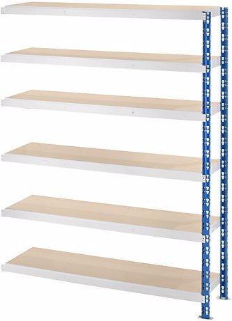 Actual product image eurokraft basic Wide span boltless shelf unit with chipboard shelves, depth 400 mm, extension