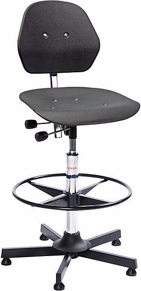 Actual product image Global Stole SOLID industrial swivel chair, with floor glides and foot ring, height