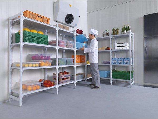 Produktbild Cambro Kunststoff-Steckregalsystem Premium, FB-BxT 700x500 mm, GR, B 770 mm, glatt