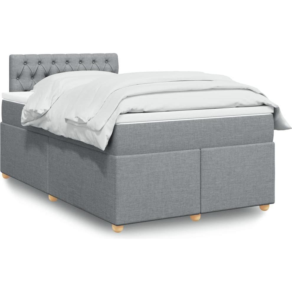 VidaXL, Bett, Bo x springbett mit Matratze 120 x 200 cm Stoff (120 x 200 cm)