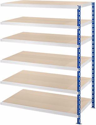 Actual product image eurokraft basic Wide span boltless shelf unit with chipboard shelves, depth 800 mm, extension