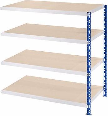 Actual product image eurokraft basic Wide span boltless shelf unit with chipboard shelves, depth 800 mm, extension