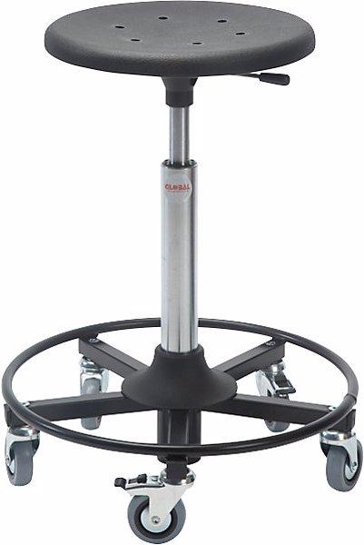 Global Stole Workshop stool, seat made of PU foam, seat height 460 - 650 mm, foot ring. (47 - 66 cm)