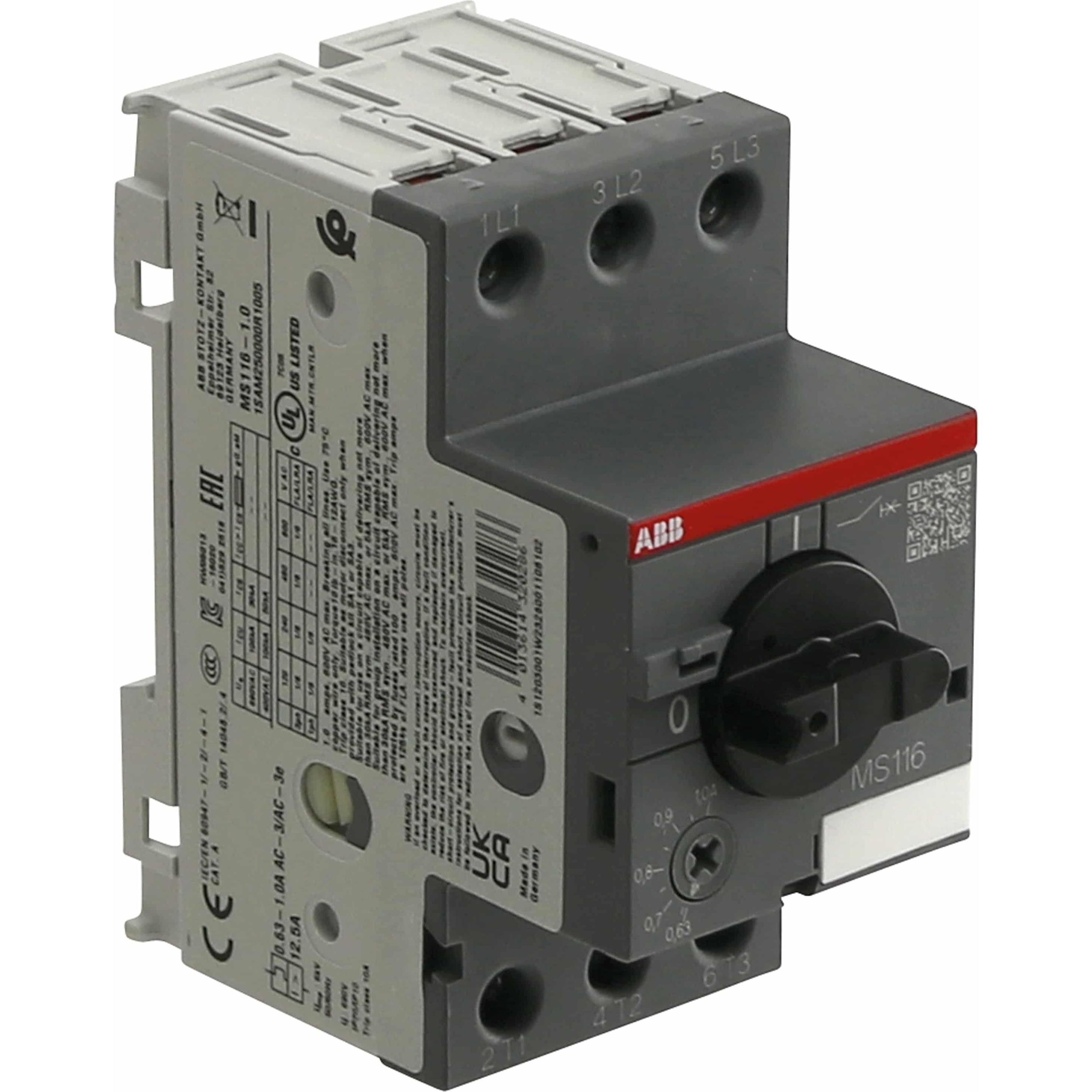 ABB, Schutzschalter, Motorschutzschalter MS116 - 1,0