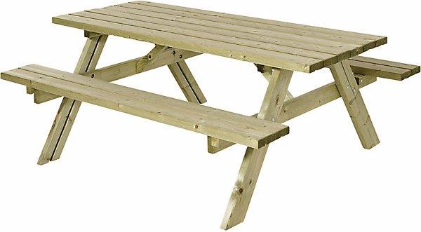Image du produit Plus Garten Ensemble bancs et table, L x p 1770 x 1550 mm, coloris naturel. (117 cm)
