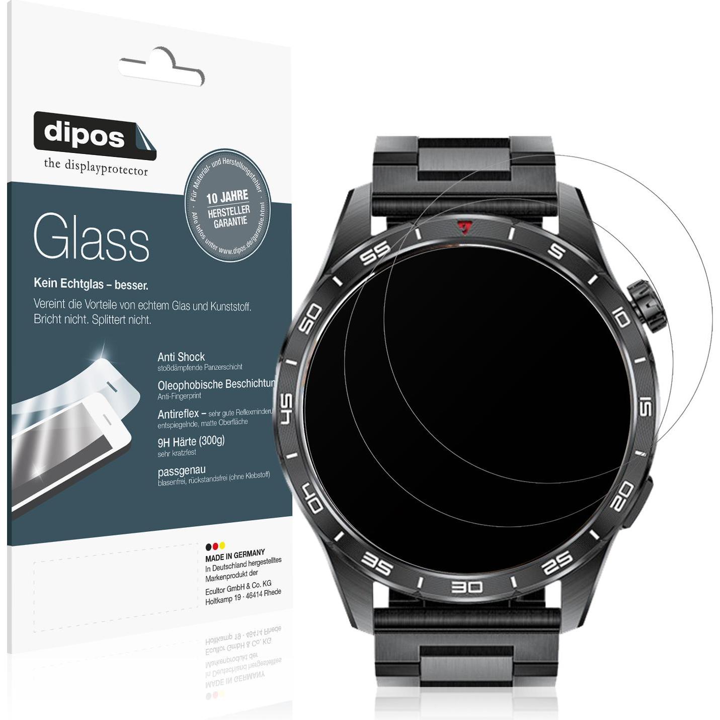 Dipos Anti-Shock Displayschutz Matt 9H, Smartwatch Schutzfolie, Transparent