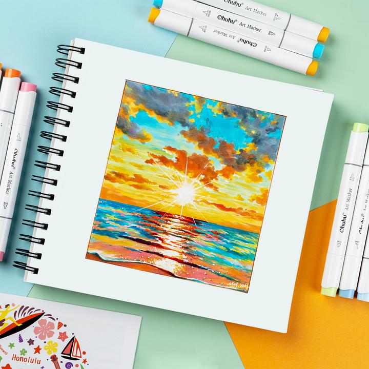 Image du produit Ohuhu Carnet de croquis d'art (22,5 x 21 cm, Blanc)