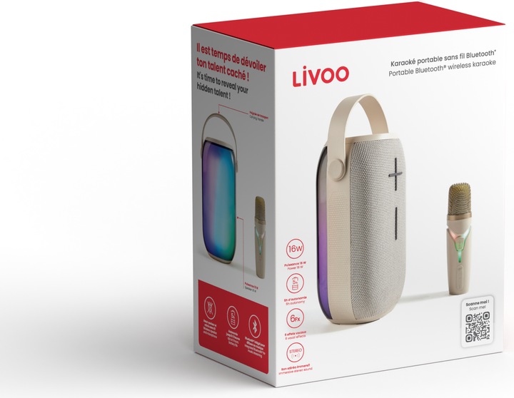 Produktbild Livoo Tragbare kabellose Bluetooth®-Karaoke (5 h)