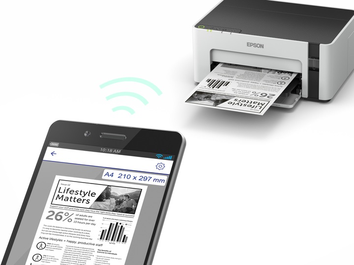 Actual product image Epson ET-M1120 EcoTank (Ink tank, Black and white)