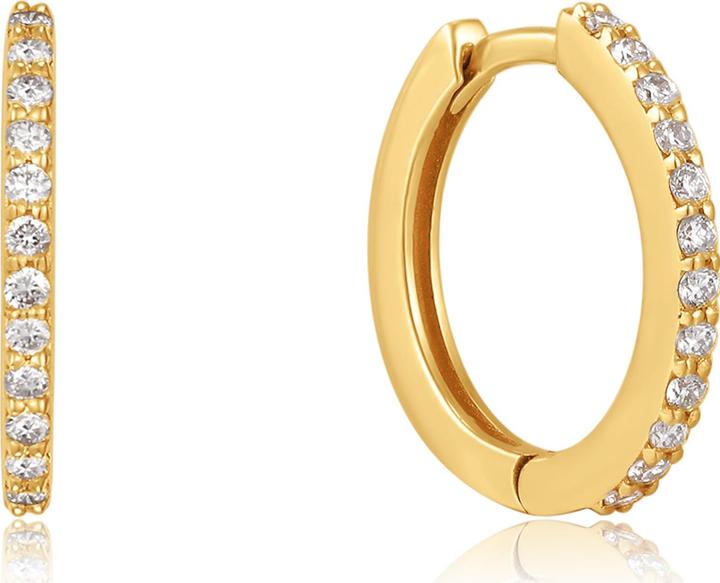 Image du produit Ania Haie Boucles d'oreilles Huggie en or 14 carats avec diamants (Or jaune 585)