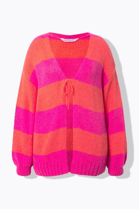 Produktbild Studio Untold Strickjacke, oversized, Blockstreifen, Bindeband (60)