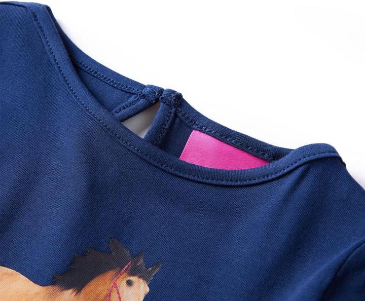 Immagine prodotto vidaXL Camicia da bambino a maniche lunghe blu navy 128,Materiale: 95 % cotone (128)