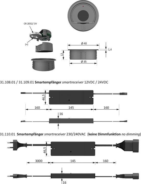 Productafbeelding Halemeier 1-kanaals draadloze schakelaar/dimmer X-Mitter Smart Set