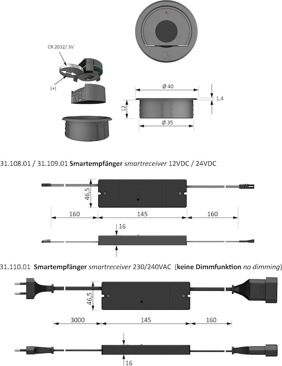 Produktbild Halemeier 1-Kanal Funk-Schalter/Dimmer X-Mitter Smart Set