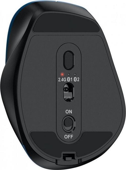 Produktbild Genius Ergo 9000S/Ergonomická/Optická/Pro praváky/2 400 DPI/Bezdrátová USB + Bluetooth/Černá-modrá (Kabellos)