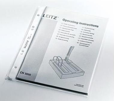 Actual product image Leitz Brochure sleeve extra strong, A5, PP, grained, 0,13 mm open top, document-proof, punching: 80-80- (A5, 100x)