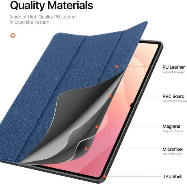 Actual product image Samsung Galaxy Tab S11 Ultra - Ducis Domo Series, stand-up flip case, blue (Samsung Galaxy Tab S11 Ultra)