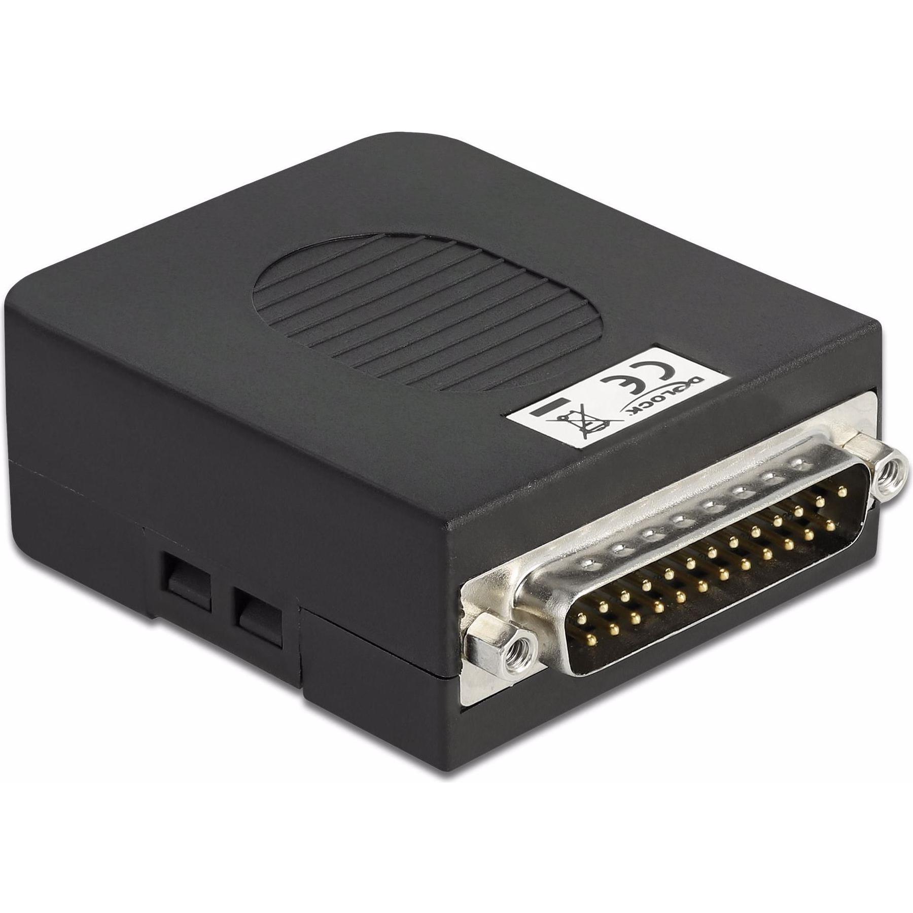 Delock Adapter Terminalblock 26Pin - DB25 Parallelport Stecker (DB25, 6.48 cm), Data + Video Adapter, Schwarz