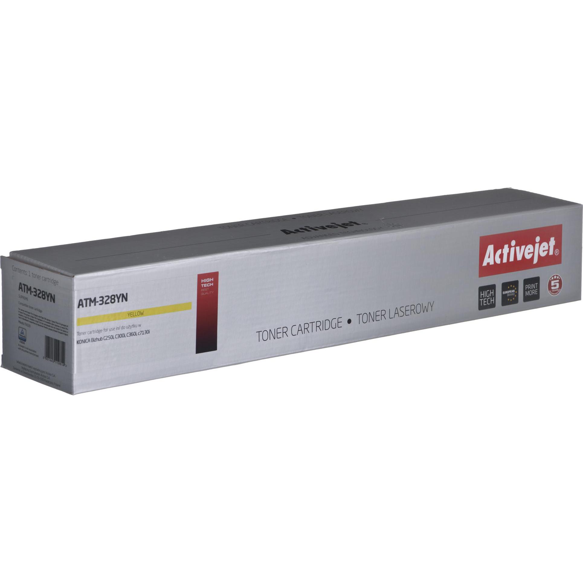 Activejet, Toner, ATM-328YN Tonerkartusche für Konica Minolta Drucker Ersatz Konica Minolta TN328Y Supreme (Y)