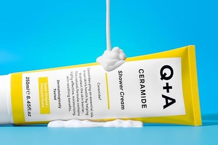 Actual product image Q+A Ceramide Shower Cream with Squalane, Jojoba Oil, and Sustainable Pineapple Ceramide Extract 250m (250 ml)