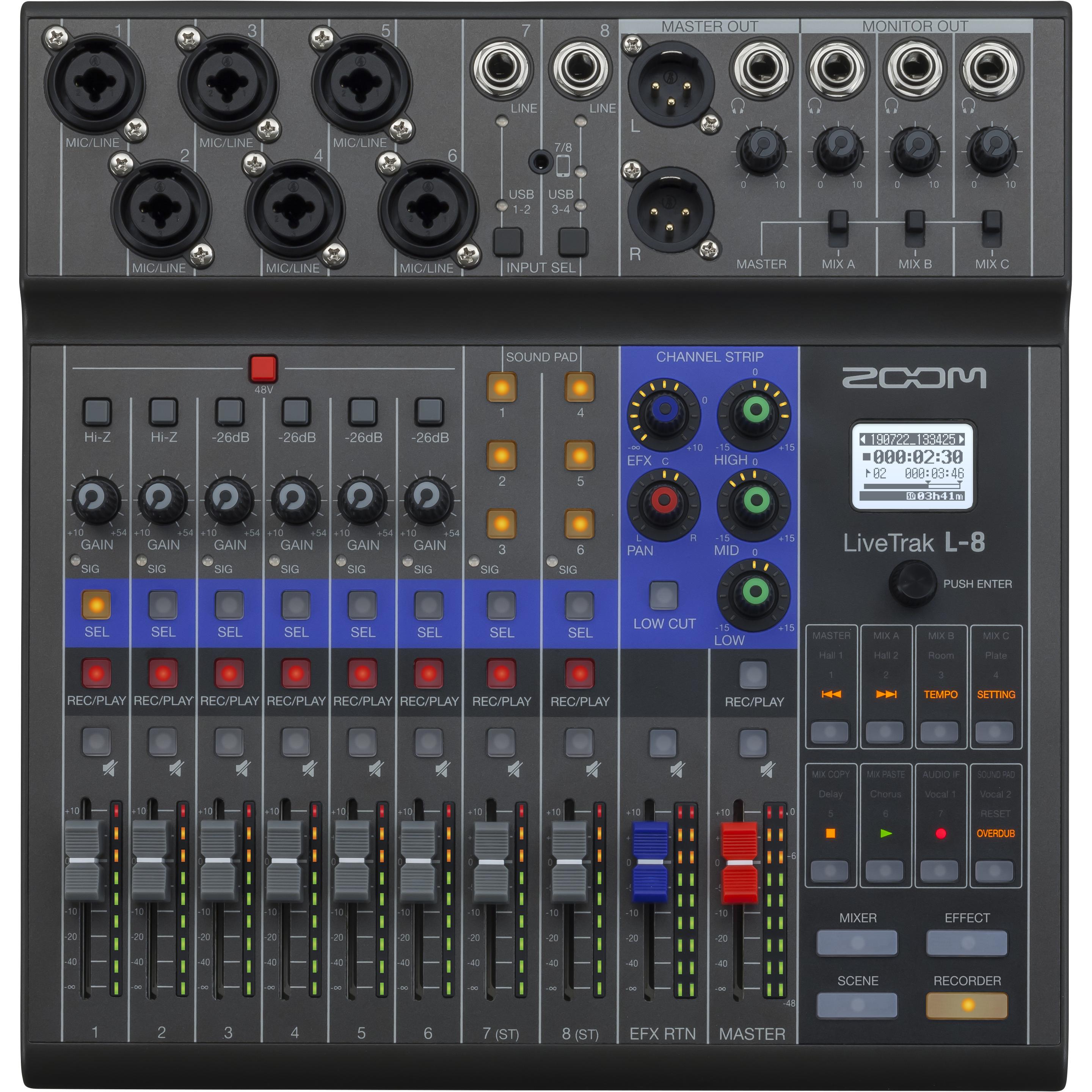 Thumbnail - Zoom L-8 LiveTrak (Studio- und Livemixer), Mischpult, Schwarz