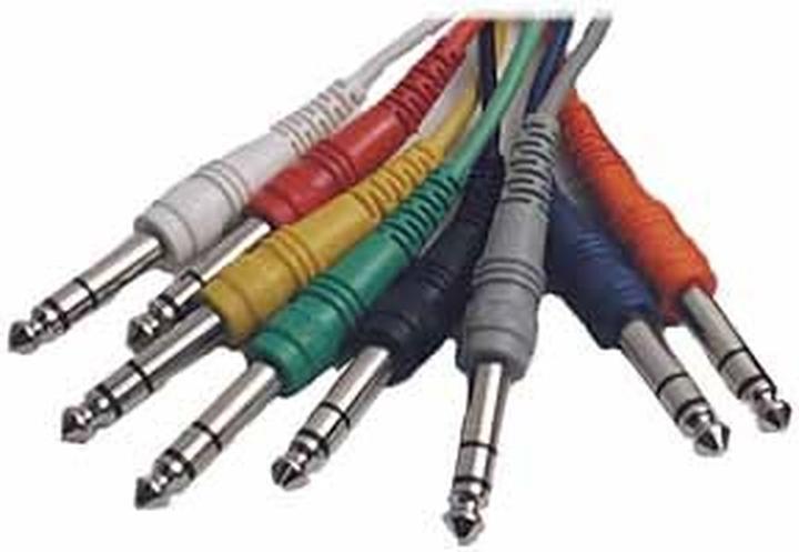 Actual product image Hosa CSS-845 - 8x Patch Cable, TRS-TRS 45cm (0.45 m, 6.3mm jack cable)