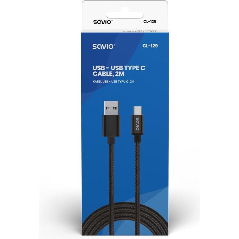 Thumbnail - Savio CL-129 USB Kabel USB 2.0 USB A USB C (2 m, USB 2.0), USB Kabel