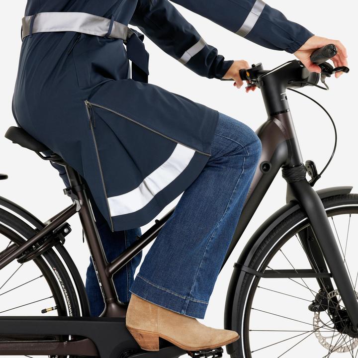 Produktbild Btwin Regentrenchcoat City 940 wasserdicht Damen marineblau (S)